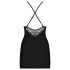 Obsessive 828-CHE-1 - φόρεμα με στρας και στρινγκ (μαύρο) - L/XL