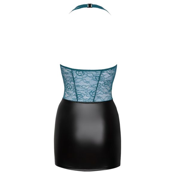 Cottelli - μίνι φόρεμα με δαντέλα και κορδόνια - μαύρο πράσινο - XL