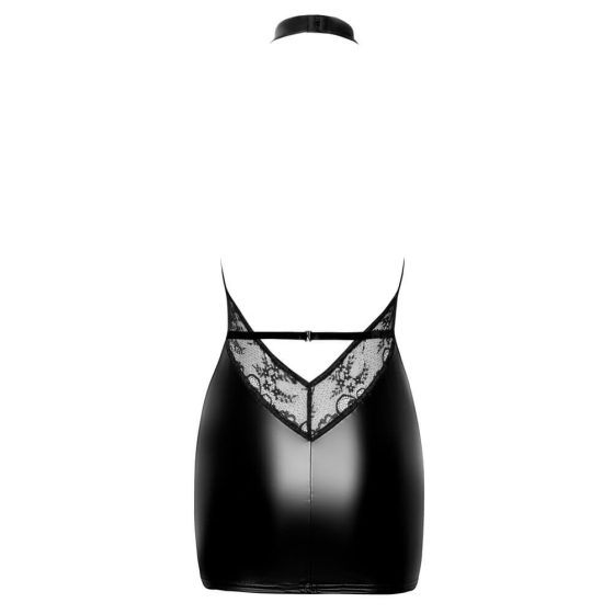 Noir - mini dress with cut-out front and halter neck (black) - M
