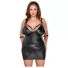   Cottelli - plus size γυναικείο φόρεμα με χειροπέδες - μαύρο