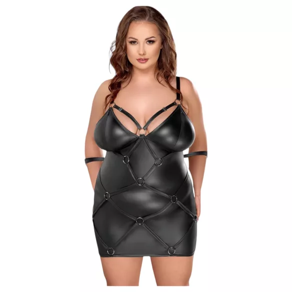 Cottelli - plus size γυναικείο φόρεμα με χειροπέδες - μαύρο