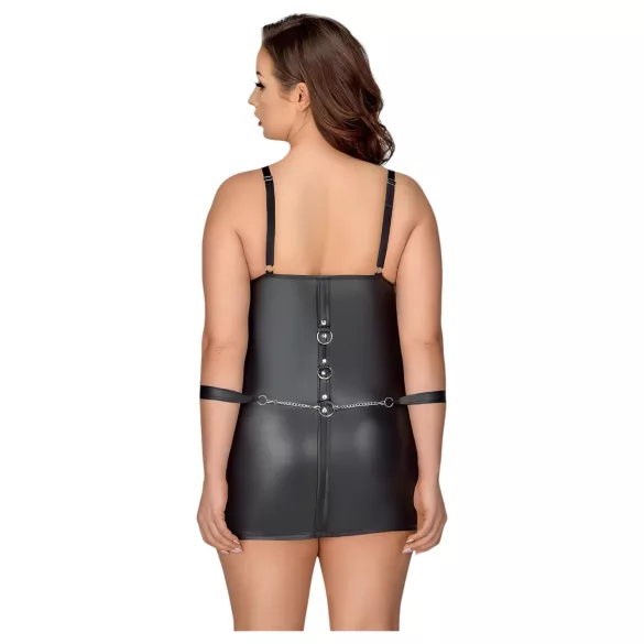 Cottelli - plus size γυναικείο φόρεμα με χειροπέδες - μαύρο