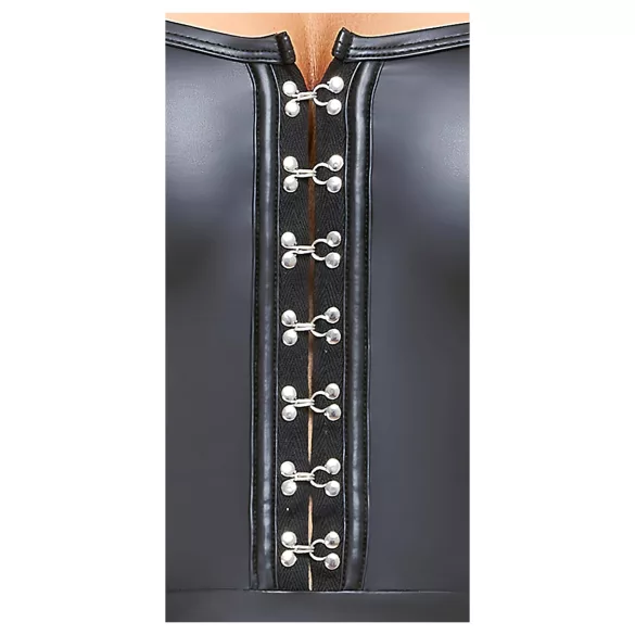 Cottelli - γυναικείο μίνι φόρεμα με πιέτες - γυαλιστερό μαύρο - M