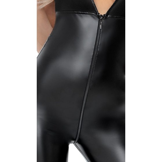 Noir - low-cut, halter neck jumpsuit (black) - M