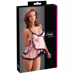   Cottelli - babydoll γυναικείο - δαντελένιο με βολάν - μαύρο - M