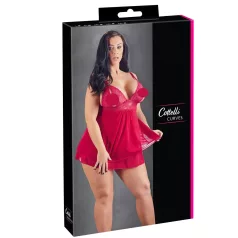   Cottelli Plus Size - babydoll με δαντέλα - κόκκινο - μεγάλα μεγέθη