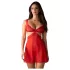 Obsessive Cupide Desir - Babydoll δαντέλα διάφανο σετ - κόκκινο - L/XL