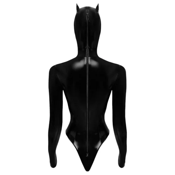 Black Velvets - γυναικείο ολόσωμο κορμάκι μακρυμάνικο Batwoman - μαύρο