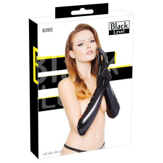 Black Level - gloss lacquer gloves (black) - M