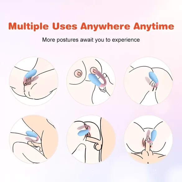 Mrow 03 - δονητής ζευγαριού επαναφορτιζόμενος αδιάβροχος μπλε-ροζ