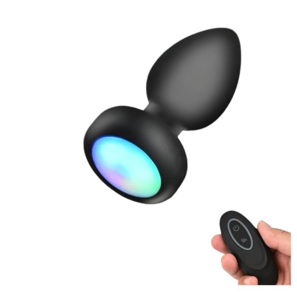 Mrow - φωτεινός, ραδιόπειρος πρωκτικός δονητής (μαύρο)