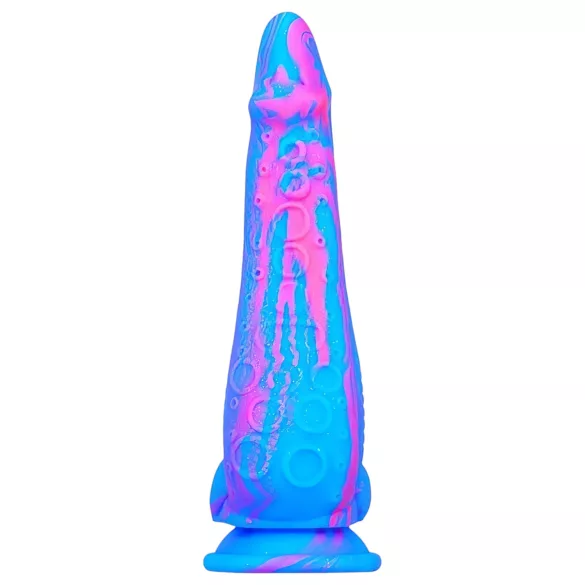 Inkipus - δονητής με όρχεις σιλικόνης - 18cm - μπλε/ροζ