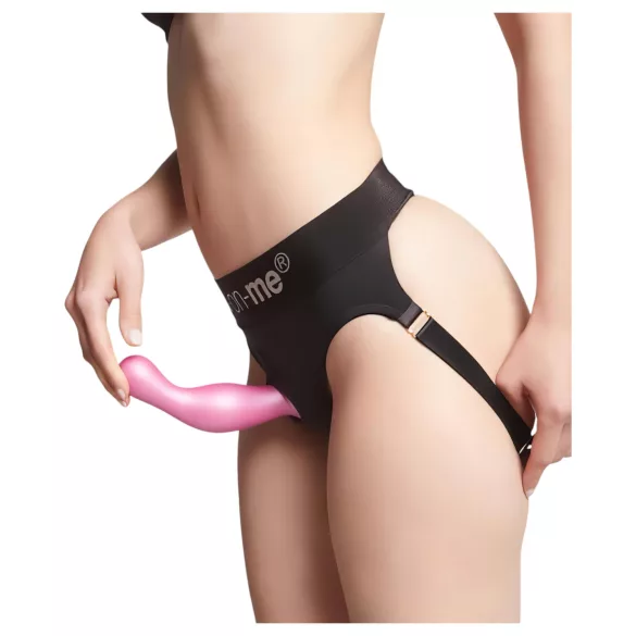 Strap-on-me Curvy S - κυματιστό δονητικό ομοίωμα με βεντούζα (ροζ)