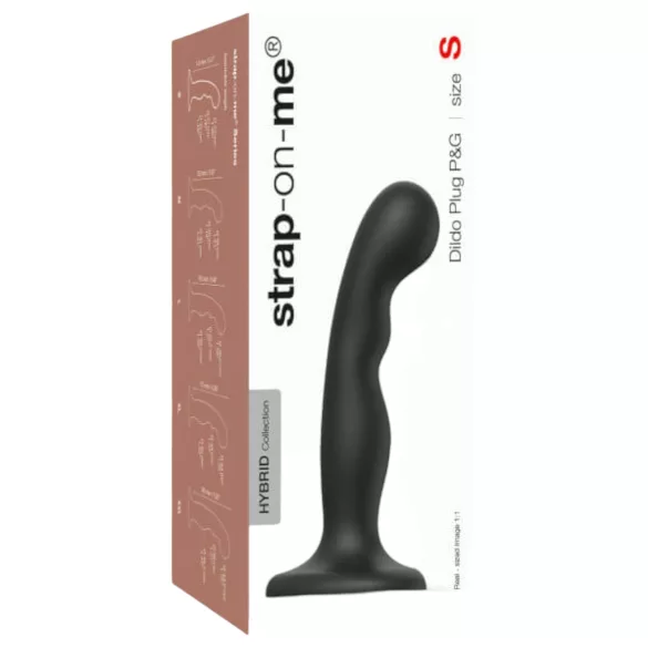 Strap-on-me - δονητής strap-on με καμπύλη & βεντούζα - μαύρος - S