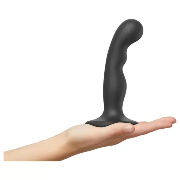 Strap-on-me - δονητής strap-on με καμπύλη & βεντούζα - μαύρος - S