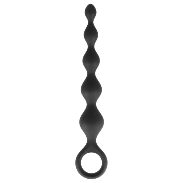 Dorcel Deep Feel - ανάγλυφο πρωκτικό dildo με χάντρες (μαύρο)