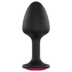   Dorcel Geisha Plug Ruby XL - μαύρο πρωκτικό βύσμα με ροζ πέτρα