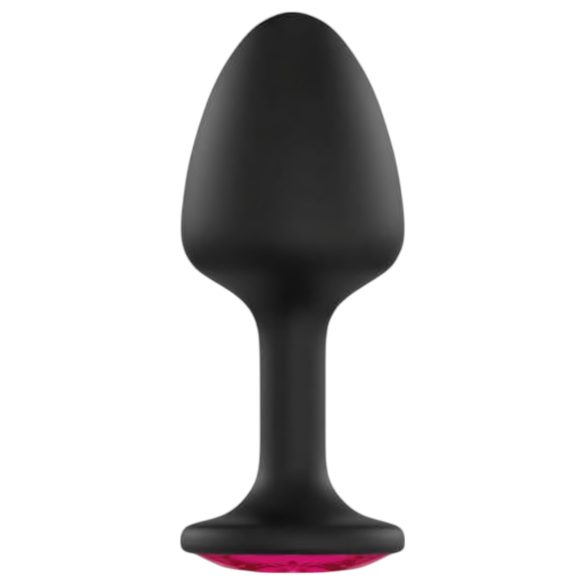 Dorcel Geisha Plug Ruby XL - μαύρο πρωκτικό βύσμα με ροζ πέτρα