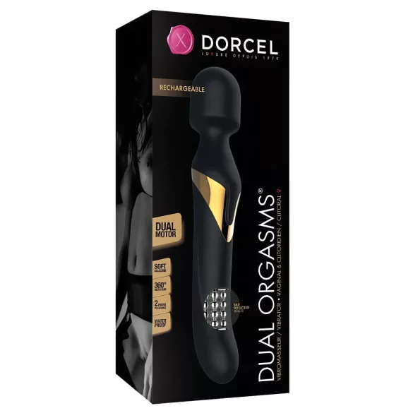Dorcel - δονητής και μασάζ 2 σε 1 - διπλή διέγερση - μαύρος