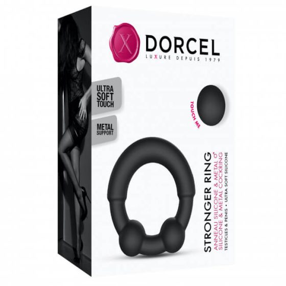 Dorcel Stronger Ring - metal insert penis ring (black)