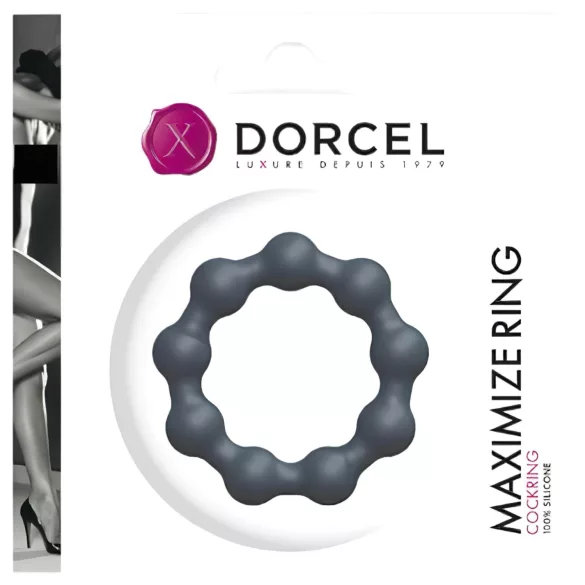 Dorcel Maximize - δαχτυλίδι πέους σιλικόνης με σφαιρίδια (γκρι)