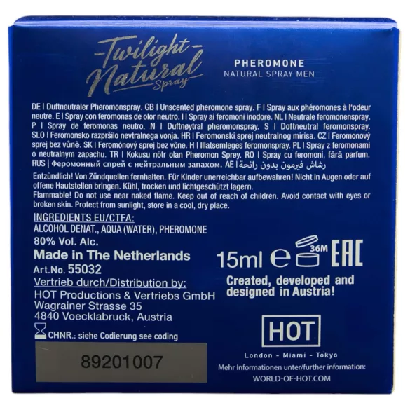 HOT Twilight Natural - ανδρικό φερομονικό άρωμα άοσμο 15ml