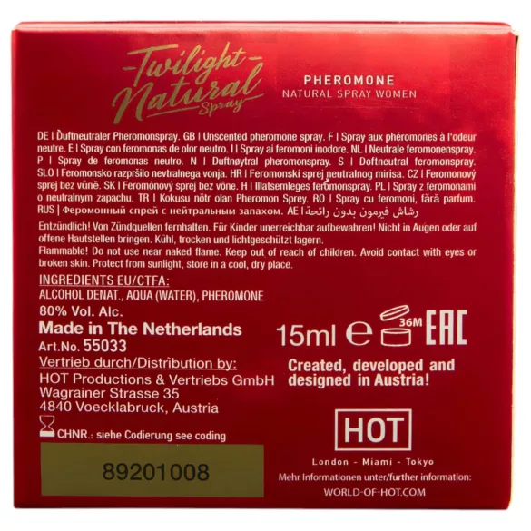 HOT Twilight Natural - άοσμο φερομονικό άρωμα για γυναίκες 15ml