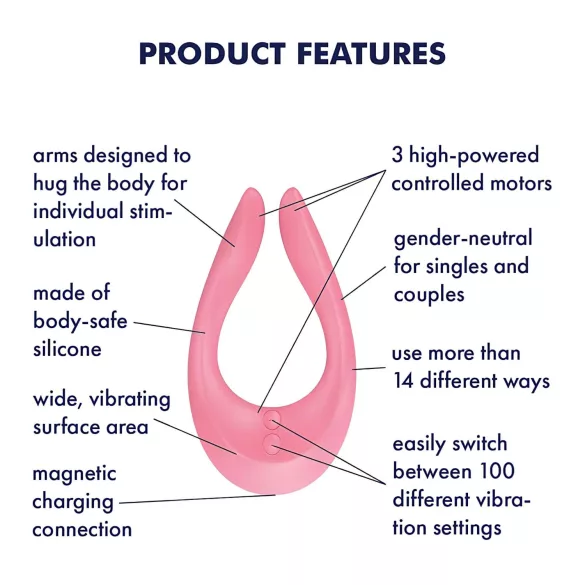 Satisfyer Endless Joy - δονητής ζευγαριών επαναφορτιζόμενος - ροζ