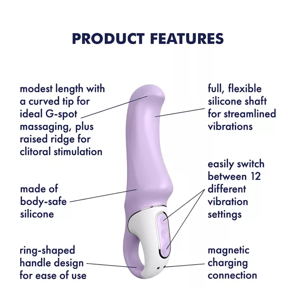 Satisfyer Charming Smile - δονητής σημείου G αδιάβροχος επαναφορτιζόμενος μοβ