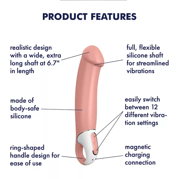 Satisfyer Master - ανδρικός δονητής επαναφορτιζόμενος αδιάβροχος σιλικόνη φυσικό
