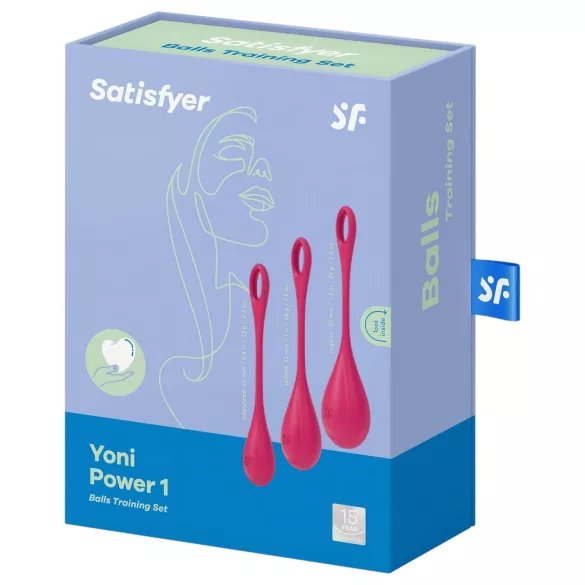 Satisfyer Yoni Power 1 - σετ μπάλες σφιγκτήρα κόλπου - 3 τεμάχια - κόκκινο