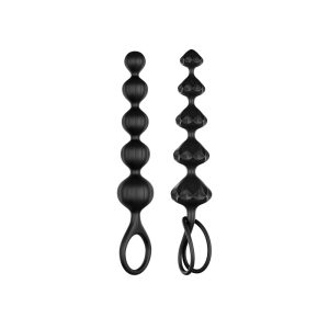 Satisfyer Love Beads - beaded anal dildo set - black (2 pieces)