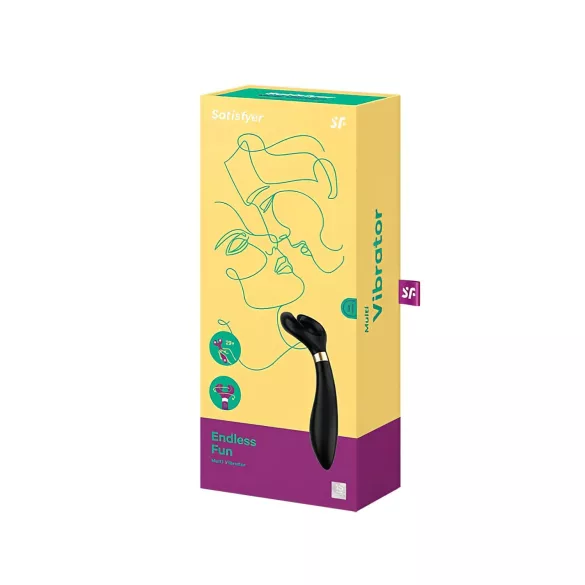 Satisfyer Endless Fun - επαναφορτιζόμενο δονητής ζευγαριών - αδιάβροχος - μαύρο