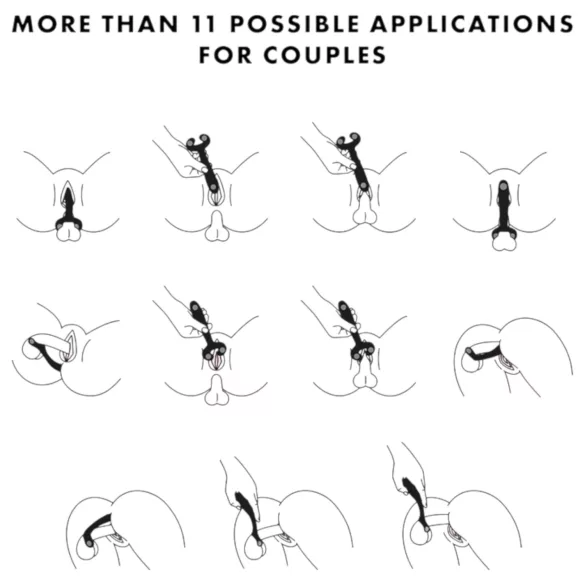 Satisfyer Endless Fun - επαναφορτιζόμενο δονητής ζευγαριών - αδιάβροχος - μαύρο