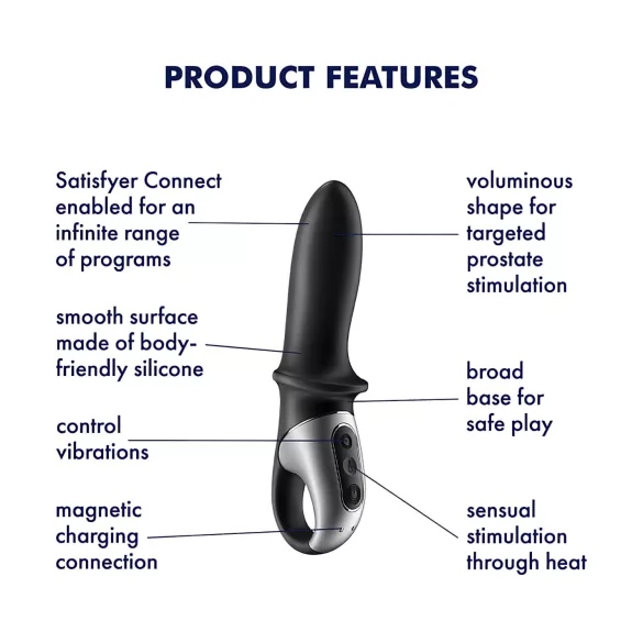 Satisfyer Hot Passion - έξυπνο αναλυτικό δονητή θερμαινόμενο - μαύρο