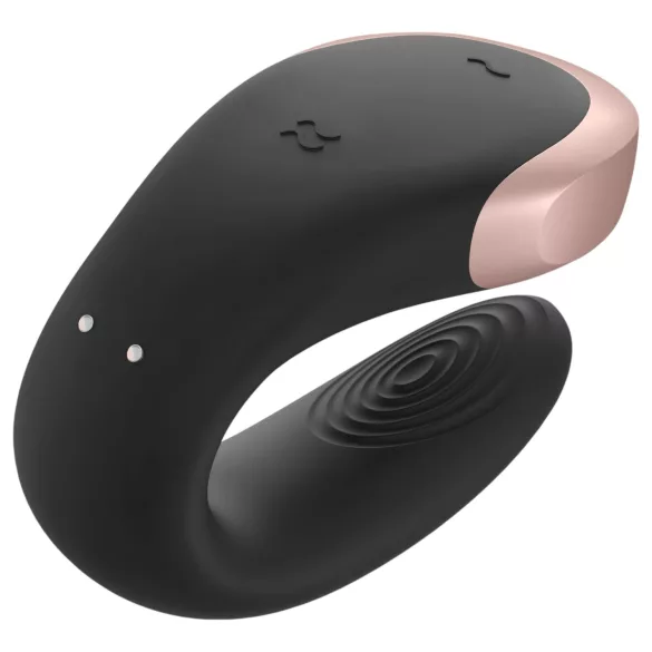 Satisfyer Double Love - ζευγαρωτός δονητής με app - ασύρματος - μαύρο