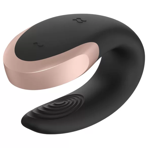 Satisfyer Double Love - ζευγαρωτός δονητής με app - ασύρματος - μαύρο