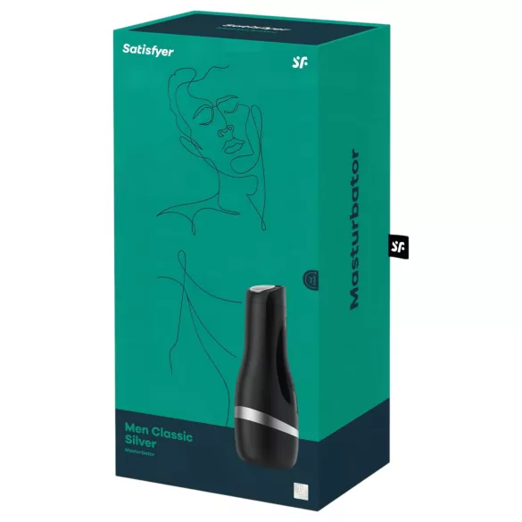 Satisfyer Men Classic - ανδρικό χειροκίνητο masturbator με αναρρόφηση - ασημί