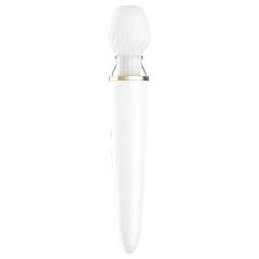   Satisfyer Double Wand-er - έξυπνο μασάζ δονητής (λευκό)