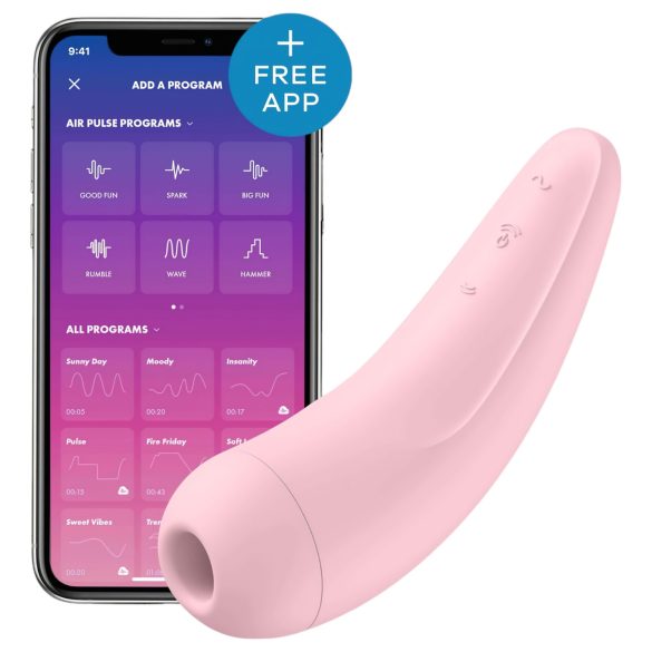 Satisfyer Curvy 2+ - έξυπνος διεγέρτης κλειτορίδας με κύματα αέρα (ροζ)