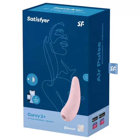 Satisfyer Curvy 2+ - γυναικείο κλειτοριδικό ερεθιστής με κύματα αέρα - ροζ