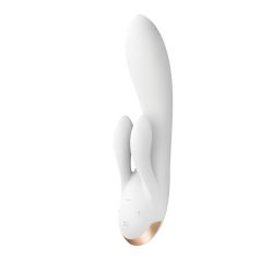   Satisfyer Double Flex - έξυπνος λευκός δονητής με εξάρτημα για την κλειτορίδα