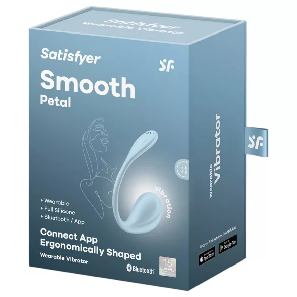 Satisfyer Smooth Petal - φορετό, εφαρμογο-ελεγχόμενο δονητικό αυγό (μπλε)
