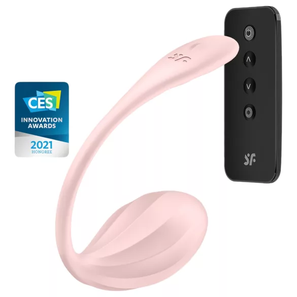 Satisfyer Ribbed Petal - φορετό δονητικό αυγό με τηλεχειρισμό (ροζ)