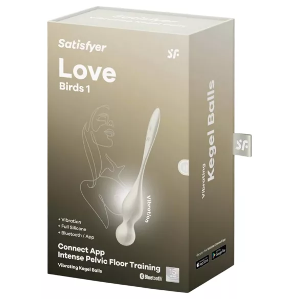 Satisfyer Love Birds 1 - Δονητική μπαλάκι Kegel με έλεγχο μέσω εφαρμογής (λευκό)