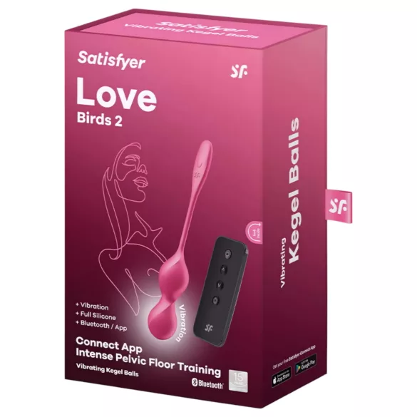 Satisfyer Love Birds 2 - δονητικές μπίλιες γκέισα με έλεγχο μέσω εφαρμογής (ροζ)