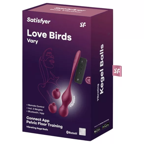 Satisfyer Love Birds Vary - έξυπνες κολπικές μπάλες - ρυθμιζόμενες - κόκκινο