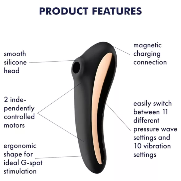 Satisfyer Dual Kiss - δονητής κλειτορίδας & κόλπου με δόνηση - επαναφορτιζόμενος