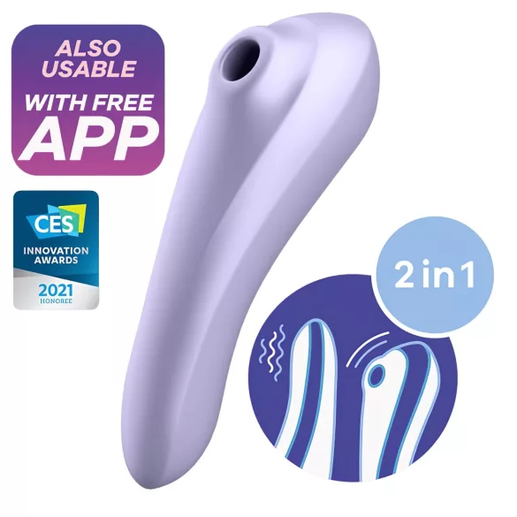 Satisfyer Dual Pleasure - δονητής 2 σε 1 με παλμούς αέρα - μωβ - bluetooth
