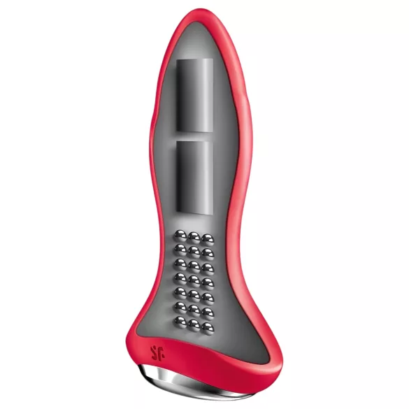 Satisfyer - περιστρεφόμενο πρωκτικό βύσμα με μαργαριτάρια - κόκκινο